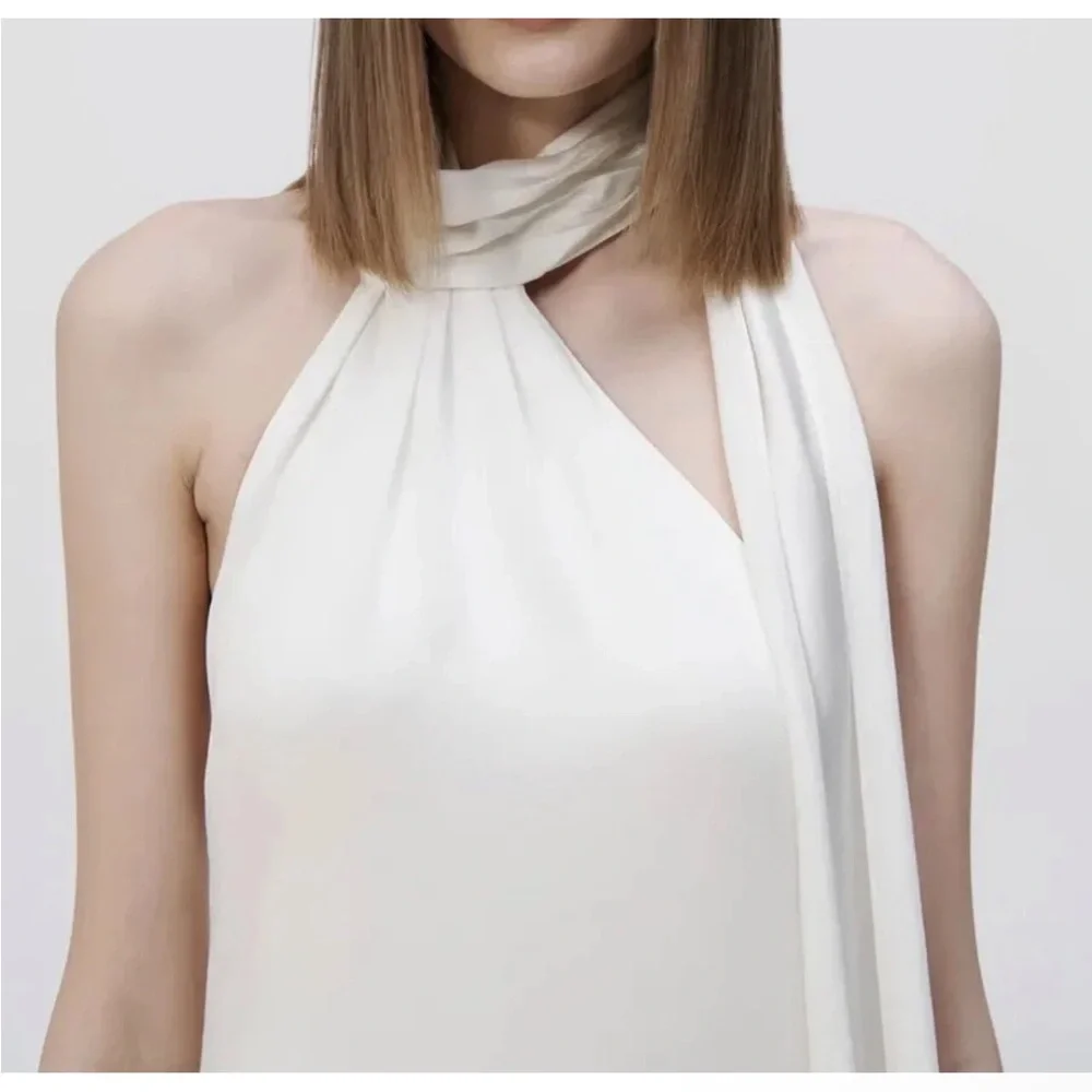 NWT ✨ Jonathan Simkhai Ivory Vittoria Silky Gown Size 4. $698 - Picture 3 of 16